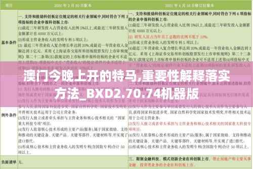 澳门今晚上开的特马,重要性解释落实方法_BXD2.70.74机器版