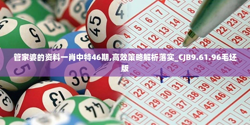 管家婆的资料一肖中特46期,高效策略解析落实_CJB9.61.96毛坯版