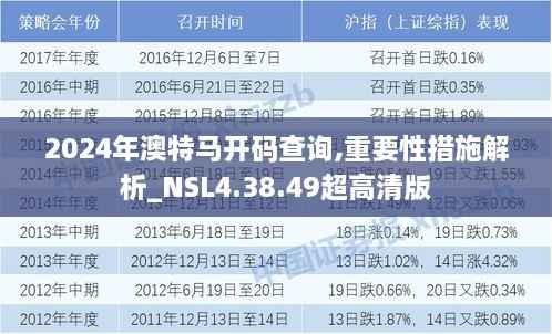 2024年澳特马开码查询,重要性措施解析_NSL4.38.49超高清版
