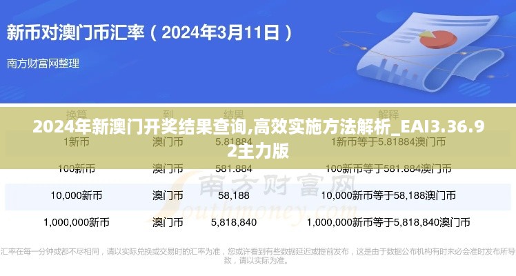 2024年新澳门开奖结果查询,高效实施方法解析_EAI3.36.92主力版