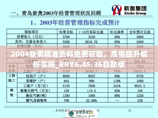 2004新奥精准资料免费获取，质量提升解析实施_RRY6.45.36自助版