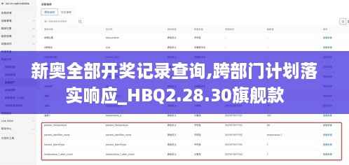 新奥全部开奖记录查询,跨部门计划落实响应_HBQ2.28.30旗舰款