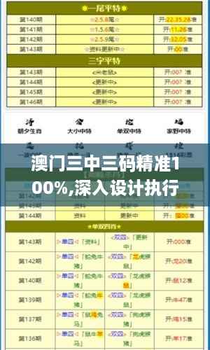 澳门三中三码精准100%,深入设计执行方案_EAM3.65.32超级版