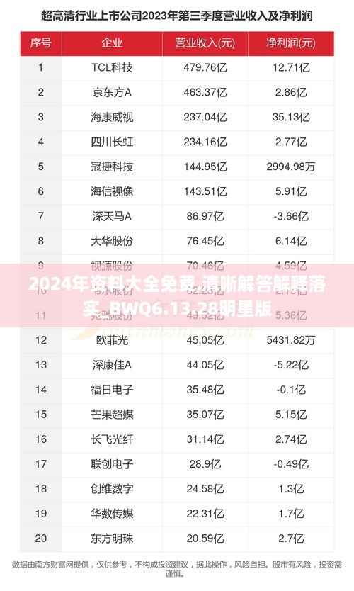 2024年资料大全免费,清晰解答解释落实_BWQ6.13.28明星版