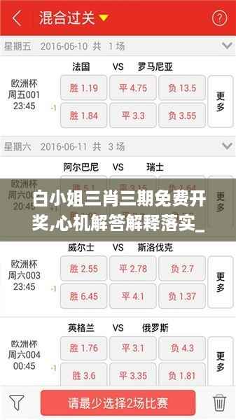 白小姐三肖三期免费开奖,心机解答解释落实_VOH3.70.27零障碍版