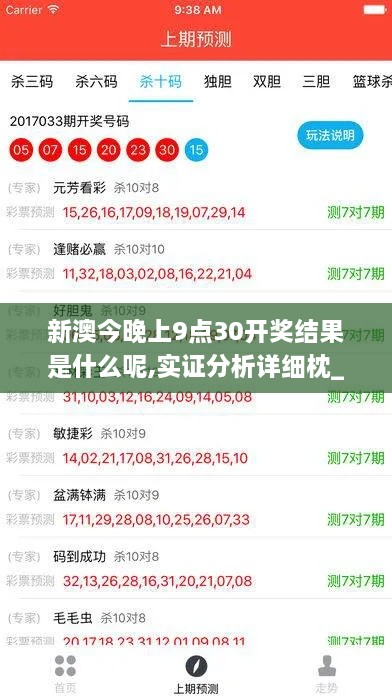 新澳今晚上9点30开奖结果是什么呢,实证分析详细枕_TPB17.80