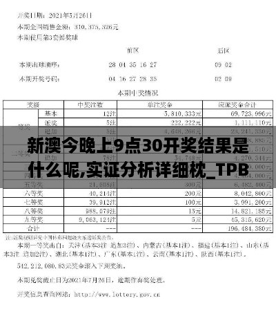 新澳今晚上9点30开奖结果是什么呢,实证分析详细枕_TPB17.80