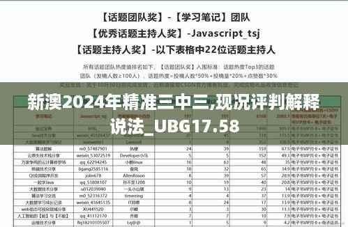 新澳2024年精准三中三,现况评判解释说法_UBG17.58