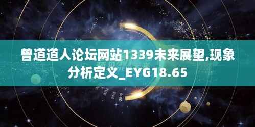 曾道道人论坛网站1339未来展望,现象分析定义_EYG18.65