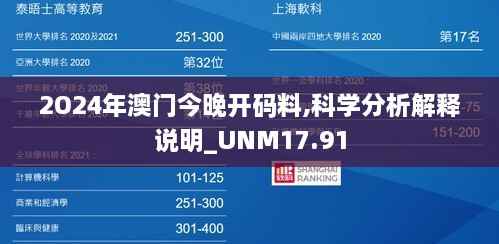 2O24年澳门今晚开码料,科学分析解释说明_UNM17.91