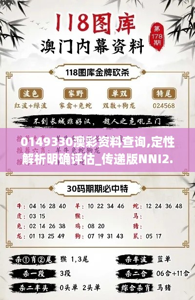 0149330澳彩资料查询,定性解析明确评估_传递版NNI2.72