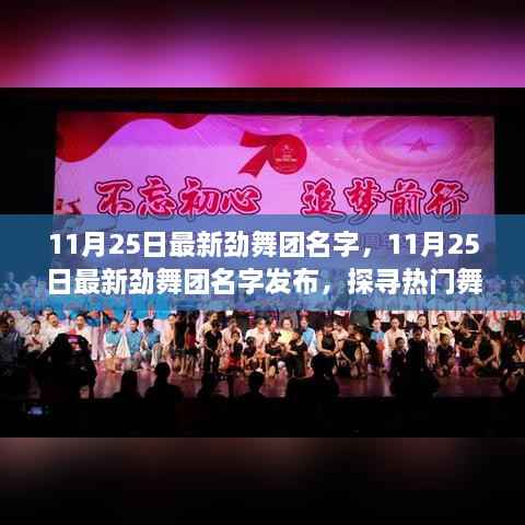 探寻热门舞蹈团体的秘密与魅力,最新劲舞团名字发布,尽在11月25日