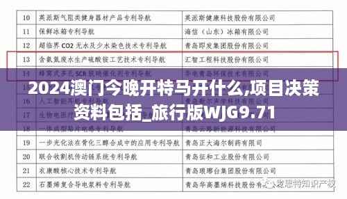 2024澳门今晚开特马开什么,项目决策资料包括_旅行版WJG9.71