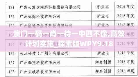 澳门一码一肖一待一中四不像,高效计划实施_探索版WPY9.18