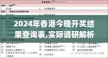 2024年香港今晚开奖结果查询表,实际调研解析_创意版TEB7.24