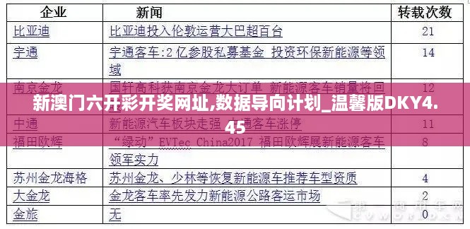 新澳门六开彩开奖网址,数据导向计划_温馨版DKY4.45