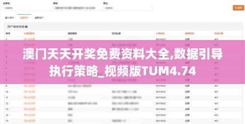 澳门天天开奖免费资料大全,数据引导执行策略_视频版TUM4.74