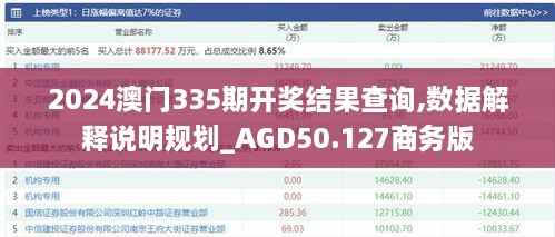 2024澳门335期开奖结果查询,数据解释说明规划_AGD50.127商务版