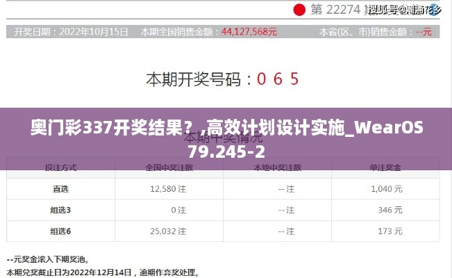奥门彩337开奖结果?,高效计划设计实施_WearOS79.245-2