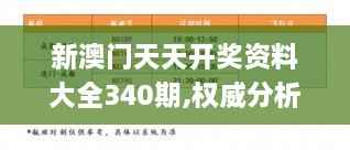 新澳门天天开奖资料大全340期,权威分析解释定义_投资版16.578-5