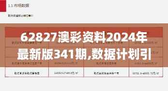 62827澳彩资料2024年最新版341期,数据计划引导执行_旗舰版2.958