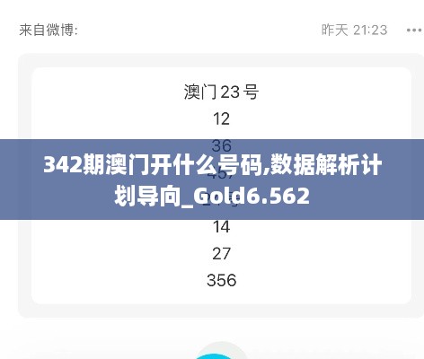 342期澳门开什么号码,数据解析计划导向_Gold6.562