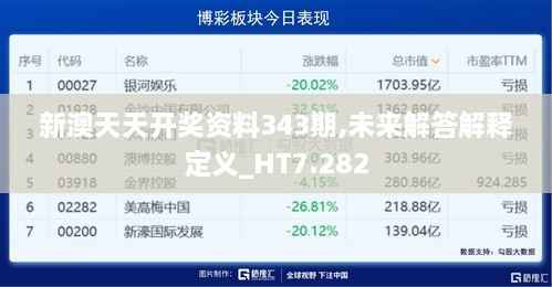 新澳天天开奖资料343期,未来解答解释定义_HT7.282
