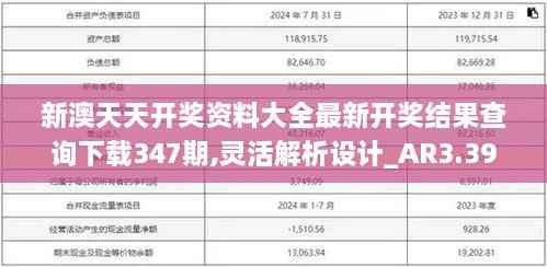 新澳天天开奖资料大全最新开奖结果查询下载347期,灵活解析设计_AR3.396