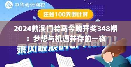 2024薪澳门特马今晚开奖348期:梦想与机遇并存的一夜