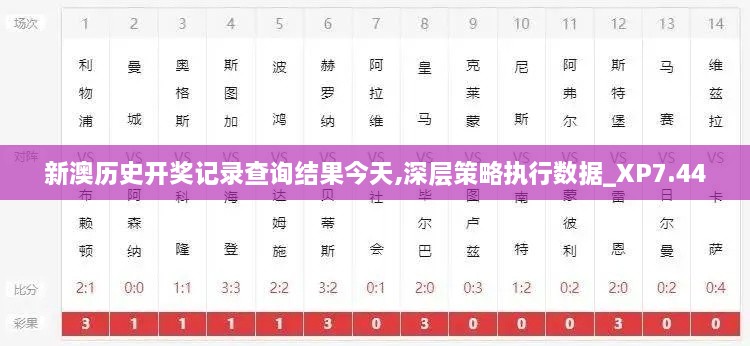 新澳历史开奖记录查询结果今天,深层策略执行数据_XP7.440