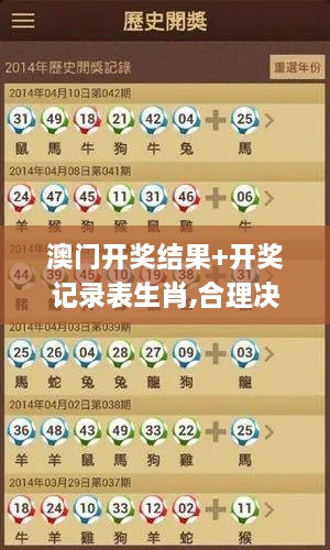 澳门开奖结果+开奖记录表生肖,合理决策执行审查_WP6.766